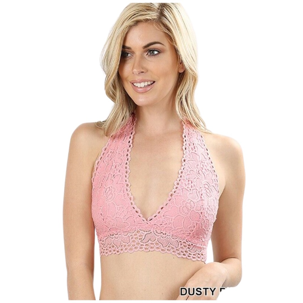 ballet pink lace bralette